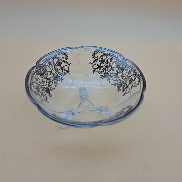 Glass Bowl With Silver Overlay - Picture 3 of 11